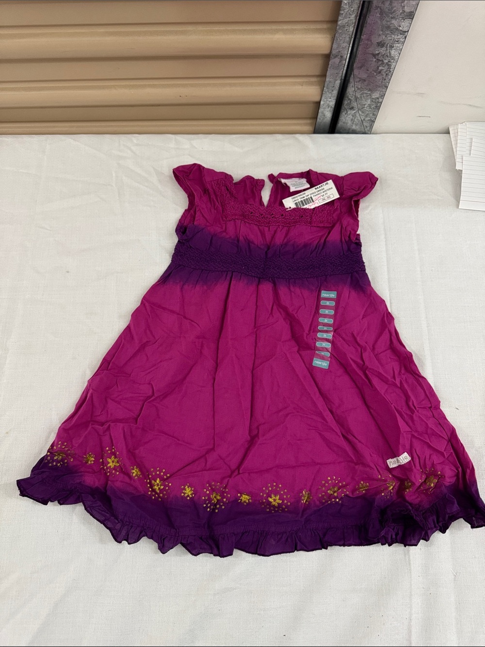 naartjie Magenta-to-Purple Ombre Floral Hem Dress